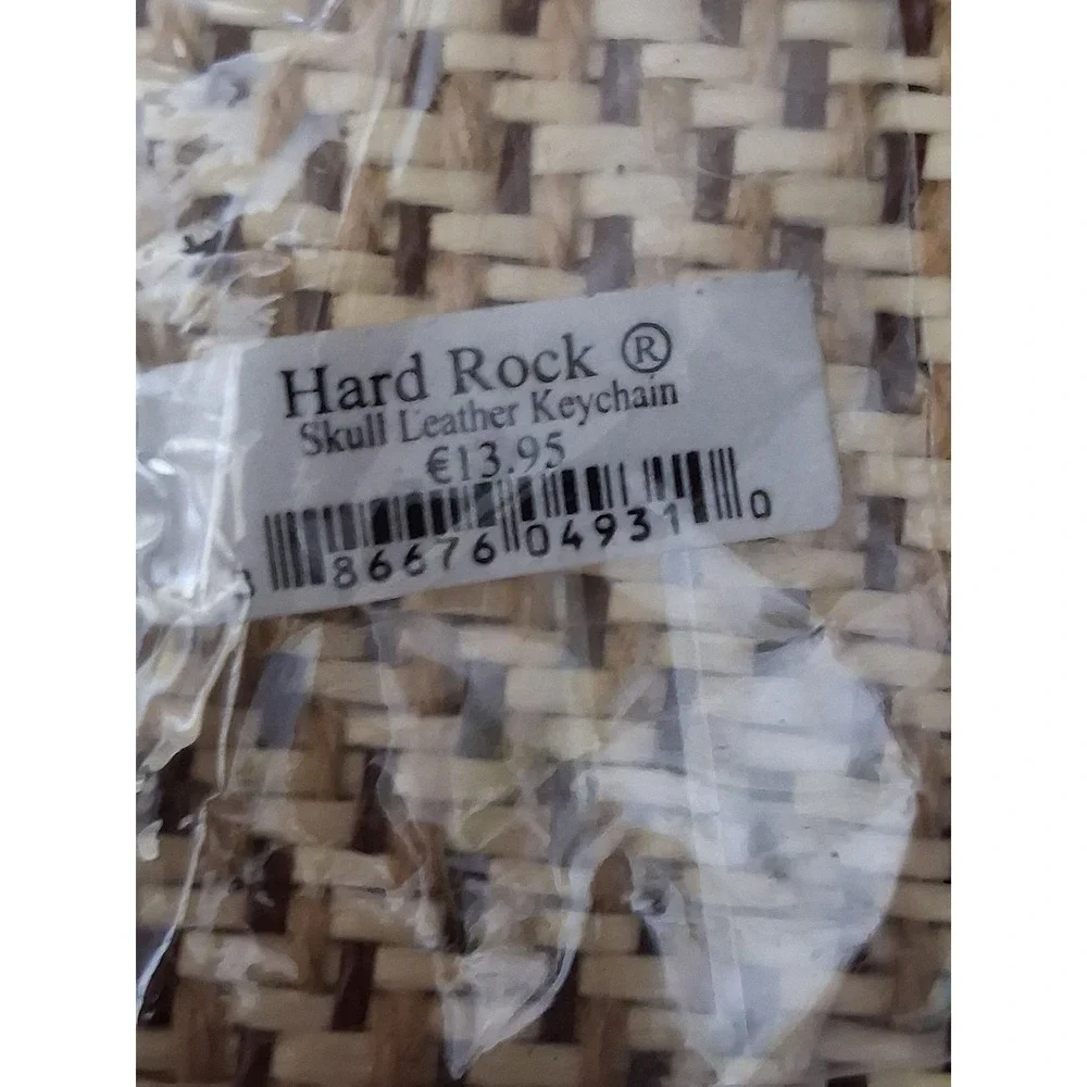 Hard Rock Cafe Munich Skull Leather Keychain Black Silver Gothic Biker Accessory